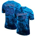 Custom Graffiti Pattern 3D Performance T-Shirt Royal-White for Men Custom Graffiti Pattern Royal-White 3D Performance T-Shirt