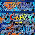 Custom Geometric Graffiti Pattern 3D Royal-White Bomber Varsity Letterman Jacket Custom Graffiti Pattern Royal-White Geometric