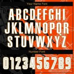 Custom Graffiti Pattern Soccer Jersey White Black Orange Old Gold Sublimation Uniform Custom Graffiti Pattern White Black
