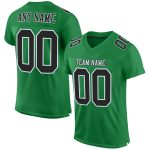 Grass Green Black-White Authentic Football Jersey Custom Design for Fans Custom Grass Green Black-White Mesh Authentic Football