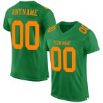 Custom Grass Green Blaze Orange Mesh Football Jersey - Authentic Team Apparel Custom Grass Green Blaze Orange Mesh Authentic