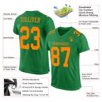Custom Grass Green Blaze Orange Mesh Football Jersey - Authentic Team Apparel Custom Grass Green Blaze Orange Mesh Authentic