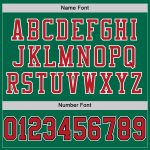 Authentic Throwback Football Jersey in Custom Grass Green Red-Black Mesh Custom Grass Green Red-Black Mesh Authentic Throwback