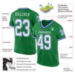 Grass Green White-Royal Authentic Throwback Football Jersey - Custom Design Custom Grass Green White-Royal Mesh Authentic