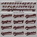 Custom Unisex Softball Jersey in Gray Black Crimson Cream - Two-Button Design Custom Gray Black Crimson-Cream Two-Button
