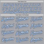 Gray Black-Light Blue Bomber Full-Snap Varsity Jacket for Men and Women - Custom Letterman Style Custom Gray Black-Light
