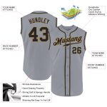 Custom Gray Black Old Gold Sleeveless Baseball Jersey - Authentic Design Custom Gray Black-Old Gold Authentic Sleeveless