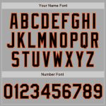 Custom Gray Black-Orange Two-Button Unisex Softball Jersey for Men and Women Custom Gray Black-Orange Two-Button Unisex Softball