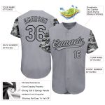 Custom Gray Black Camo 3D Pattern Authentic Baseball Jersey for Men Custom Gray Gray Black-Camo 3D Pattern Design Authentic