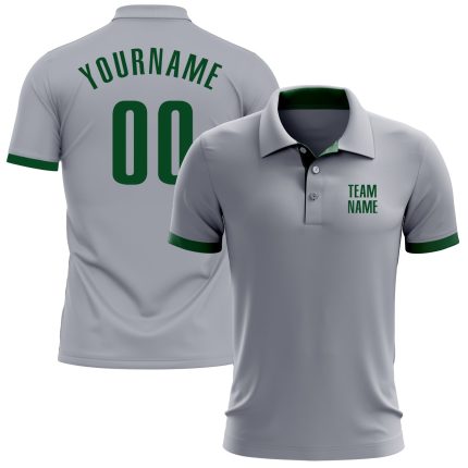 Gray Green Custom Performance Golf Polo Shirt for Men and Women Custom Gray Green Performance Golf Polo Shirt
