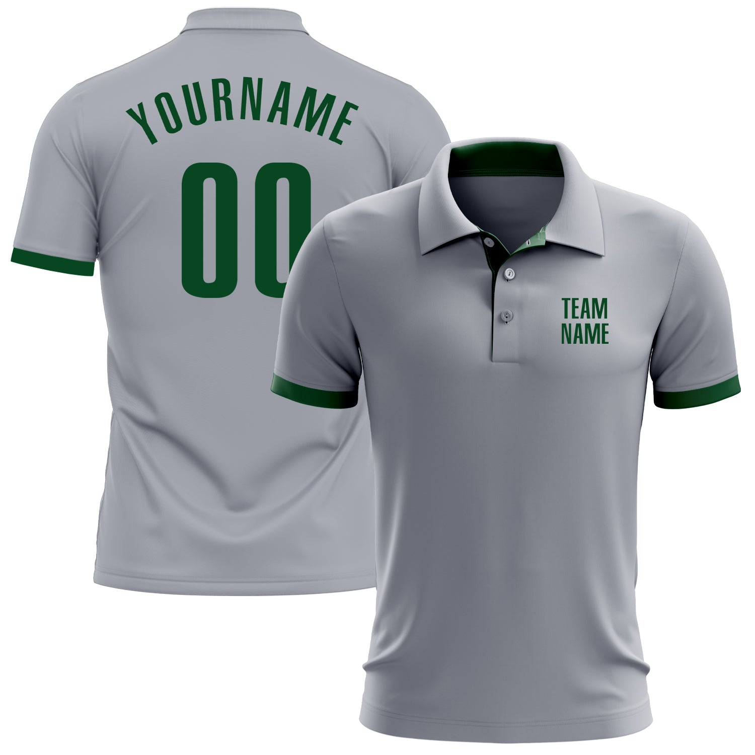 Gray Green Custom Performance Golf Polo Shirt for Men and Women Custom Gray Green Performance Golf Polo Shirt