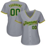 Custom Baseball Jersey in Gray, Kelly Green & Gold - Authentic Design Custom Gray Kelly Green-Gold Authentic Baseball Jersey