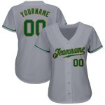 Custom Gray Baseball Jersey with Kelly Green and Old Gold Trim - Authentic Design Custom Gray Kelly Green-Old Gold Authentic