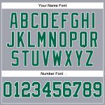 Custom Performance T-Shirt Gray Kelly Green White Long Sleeve for Men and Women Custom Gray Kelly Green-White Long Sleeve