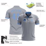 Performance Golf Polo Shirt in Custom Gray Light Blue for Men Custom Gray Light Blue Performance Golf Polo Shirt