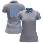 Performance Golf Polo Shirt in Custom Gray Light Blue for Men Custom Gray Light Blue Performance Golf Polo Shirt