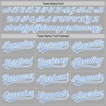 Custom Gray Light Blue White Unisex Softball Jersey - Two-Button Design, Soft Fabric for Comfort and Style Custom Gray Light