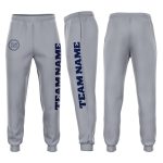 Custom Gray Navy Fleece Joggers for Men - Comfortable Sweatpants for Casual Wear Custom Gray Navy Fleece Jogger Sweatpants