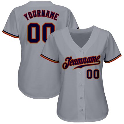 Custom Gray Navy Red Old Gold Authentic Baseball Jersey for Men Custom Gray Navy Red-Old Gold Authentic Baseball Jersey