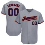 Custom Gray Navy Red Old Gold Authentic Baseball Jersey for Men Custom Gray Navy Red-Old Gold Authentic Baseball Jersey