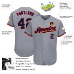 Custom Gray Navy Red Old Gold Authentic Baseball Jersey for Men Custom Gray Navy Red-Old Gold Authentic Baseball Jersey