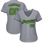Custom Gray Neon Green Black Baseball Jersey - Authentic Design for Sports and Fans Custom Gray Neon Green-Black Authentic