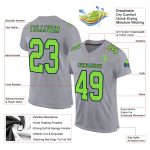 Custom Gray Neon Green Navy Football Jersey - Authentic Mesh Design for Ultimate Sports Performance Custom Gray Neon Green-Navy