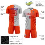 Custom Sublimation Soccer Jersey | Gray Orange Purple Split Fashion Uniform Custom Gray Orange-Purple Sublimation Split Fashion