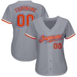 Custom Baseball Jersey in Gray, Orange, and White - Authentic Royal Design Custom Gray Orange White-Royal Authentic Baseball