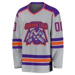 Custom Hockey Jersey - Gray Purple-Orange Design, Personalized Sports Apparel Custom Gray Purple-Orange Hockey Jersey