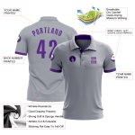 Custom Performance Golf Polo Shirt in Gray Purple - Stylish & Breathable Design Custom Gray Purple Performance Golf Polo