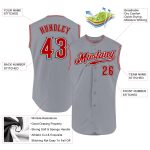Custom Gray Red Black Authentic Baseball Jersey Sleeveless for Men Custom Gray Red-Black Authentic Sleeveless Baseball Jersey