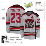 Custom Red Black Gray Hockey Jersey - Personalized Sports Apparel Custom Gray Red-Black Hockey Jersey