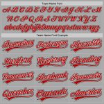 Custom Unisex Gray Red-Black Softball Jersey with Two Buttons Custom Gray Red-Black Two-Button Unisex Softball Jersey