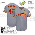 Custom Baseball Jersey Gray Red-Gold Authentic Design for Fans and Players Custom Gray Red-Gold Authentic Baseball Jersey