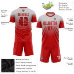 Custom Gray Red Soccer Jersey - Fade Fashion Sublimation Uniform Custom Gray Red Sublimation Fade Fashion Soccer Uniform
