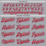 Custom Letterman Varsity Jacket Gray Red White Black Full-Snap Bomber Custom Gray Red White-Black Bomber Full-Snap Varsity