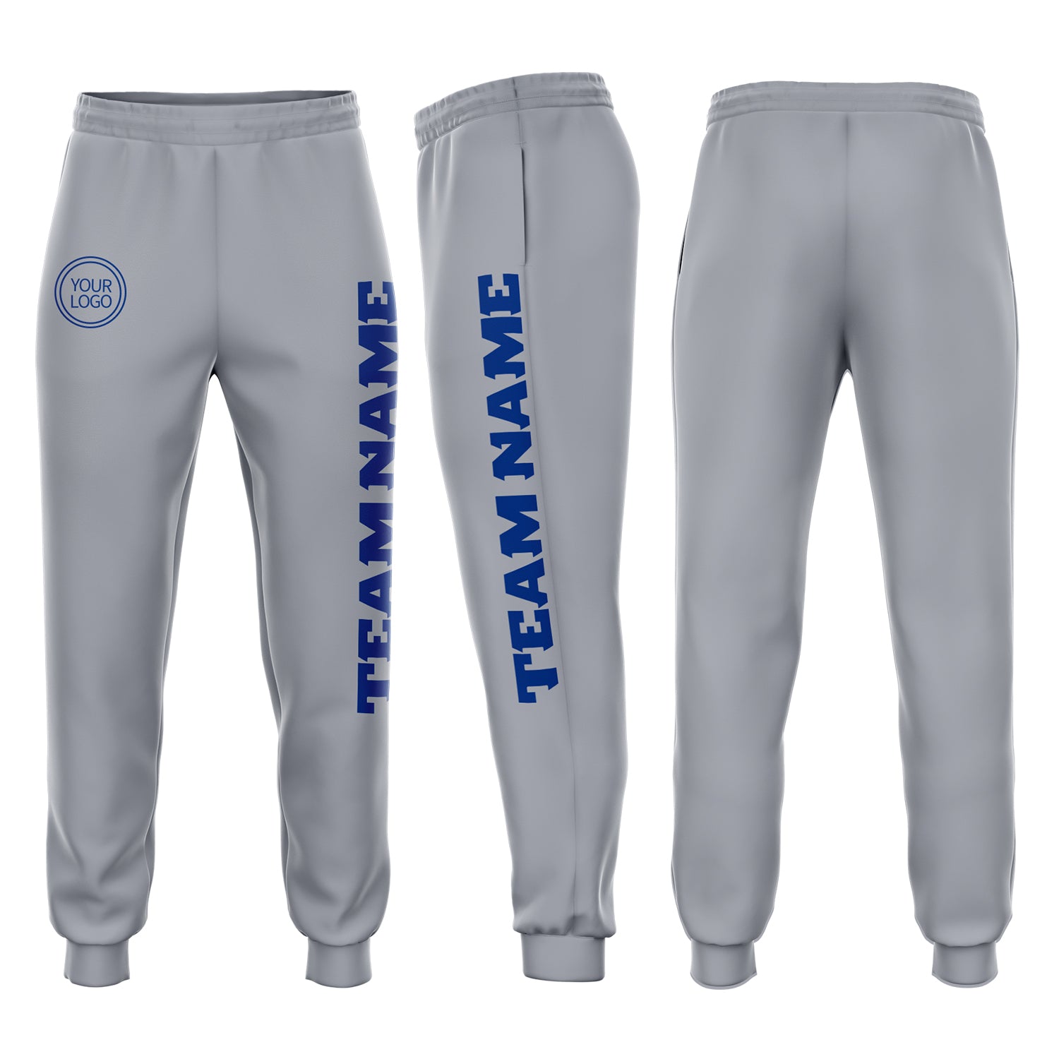 Gray Custom Jogger Sweatpants for Men, Fleece Comfort, Soft and Stylish Apparel Custom Gray Royal Fleece Jogger Sweatpants