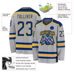 Custom Gray Hockey Jersey - Royal Gold Design, Personalized Sports Apparel Custom Gray Royal-Gold Hockey Jersey