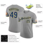 Custom Gray Performance T-Shirt - Royal Gold Design, Style 8041 Custom Gray Royal-Gold Performance T-Shirt Style 8041
