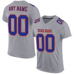 Gray Orange Royal Custom Mesh Authentic Football Jersey Custom Gray Royal-Orange Mesh Authentic Football Jersey
