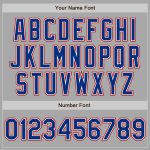 Custom Two-Button Unisex Softball Jersey - Gray Royal-Red Color Option Custom Gray Royal-Red Two-Button Unisex Softball Jersey