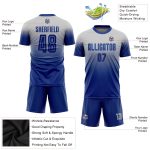 Custom Gray Royal Sublimation Soccer Jersey - Fade Fashion Uniform for Teams Custom Gray Royal Sublimation Fade Fashion Soccer