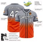 Authentic Fade Fashion Baseball Jersey in Custom Gray White Orange Black Custom Gray White Orange-Black Authentic Fade Fashion