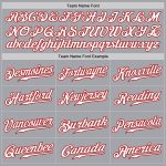 Custom Gray White Red Fade Fashion Baseball Jersey - Authentic Team Apparel Custom Gray White Royal-Red Authentic Fade Fashion