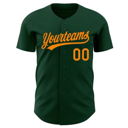 Custom Green Blaze Baseball Jersey - Authentic Sports Apparel in Orange Custom Green Blaze Orange Authentic Baseball Jersey