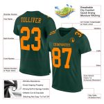Custom Green Blaze Orange Football Jersey - Authentic Mesh Design for Fans Custom Green Blaze Orange Mesh Authentic Football