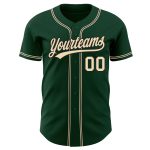 Custom Green City Cream Black Authentic Baseball Jersey for Men Custom Green City Cream-Black Authentic Baseball Jersey