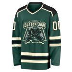 Custom Black and Green Hockey Jersey | Personalized Team Apparel Custom Green Cream-Black Hockey Jersey