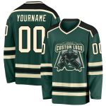 Custom Black and Green Hockey Jersey | Personalized Team Apparel Custom Green Cream-Black Hockey Jersey